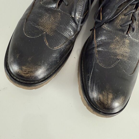 BED STU Gibson Wingtip Oxford Black Dress Shoes Brogue Leather Upper Men Size 12 - Picture 5 of 16